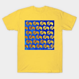 Golden elephant pattern with love ecopop T-Shirt
